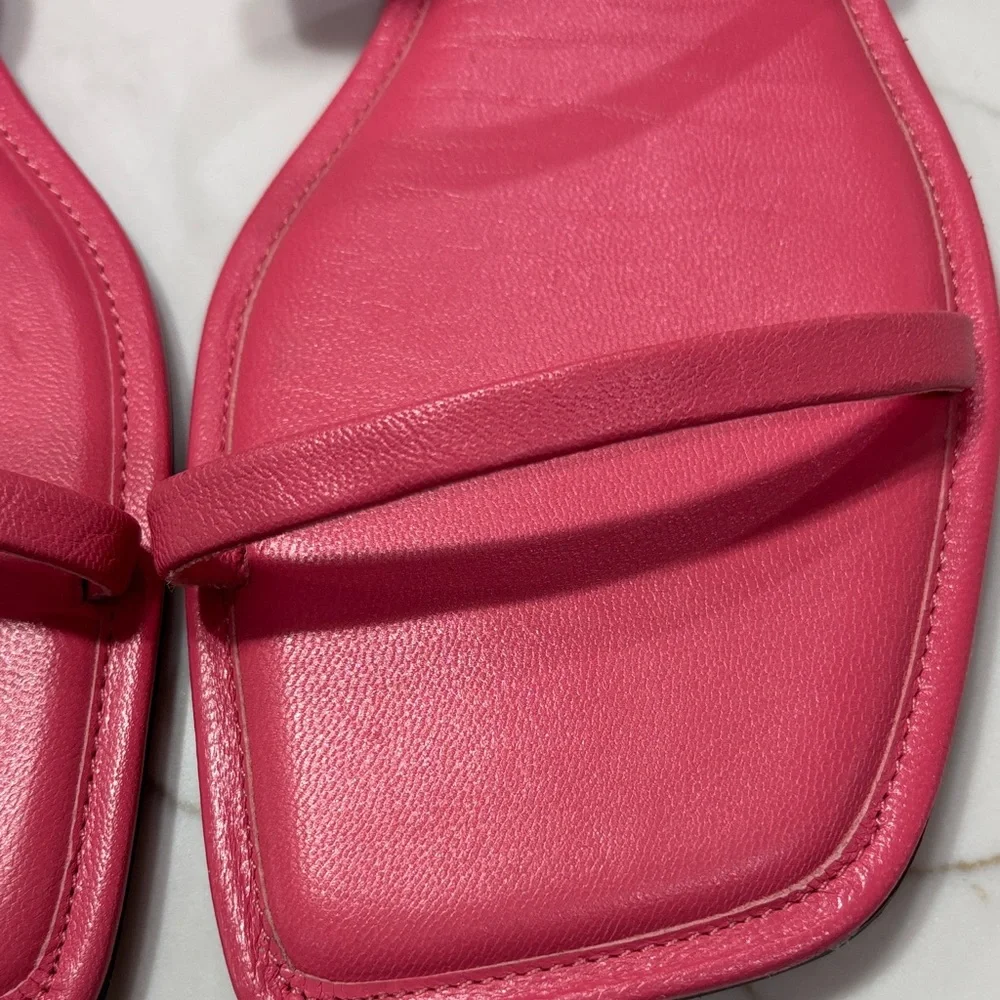 Zara Pink Minimal Double-Strap Slide Sandals - Picture 4 of 10